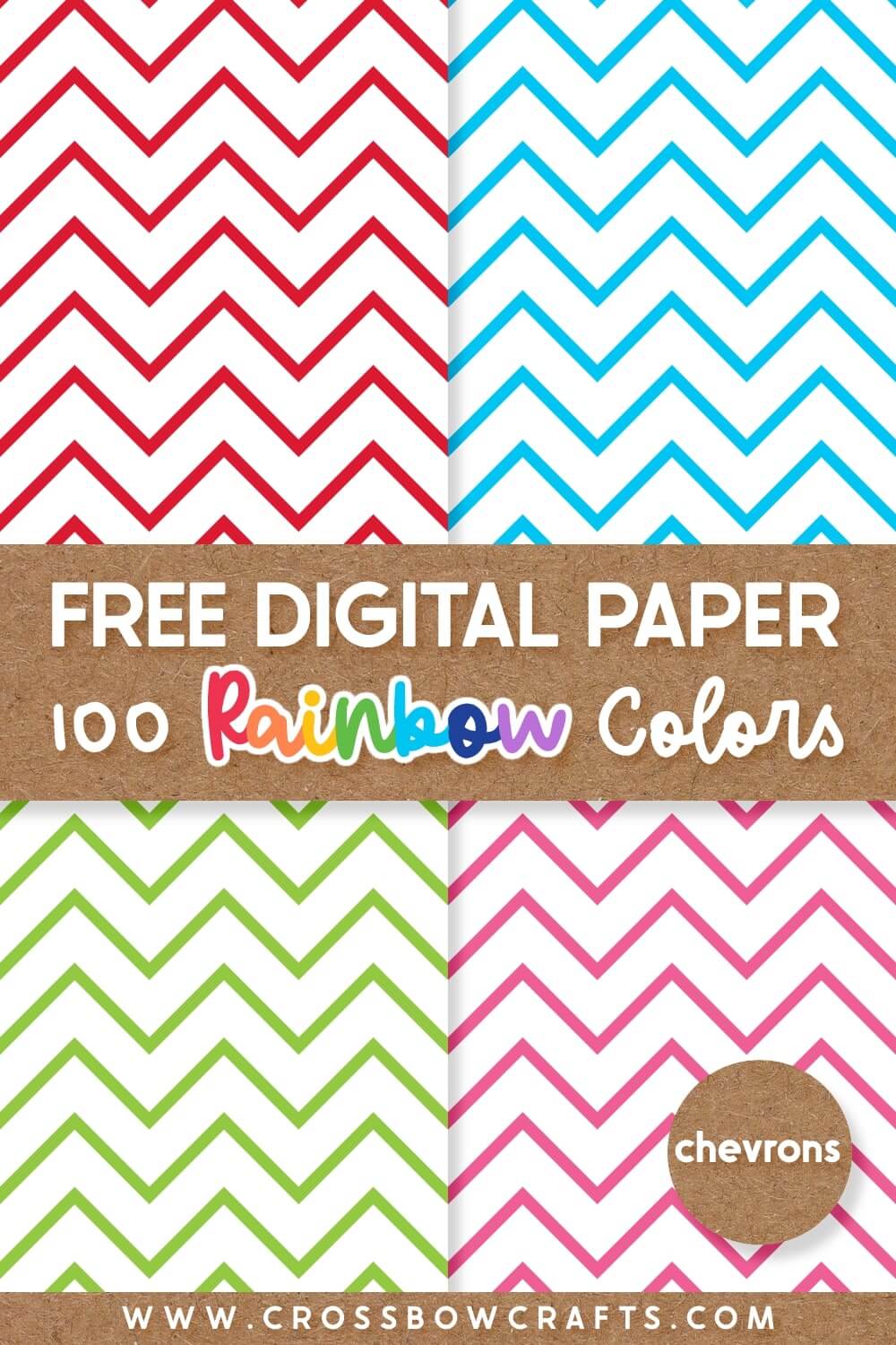 Free Colored Skinny Chevron Digital Paper – 100 Rainbow Colors