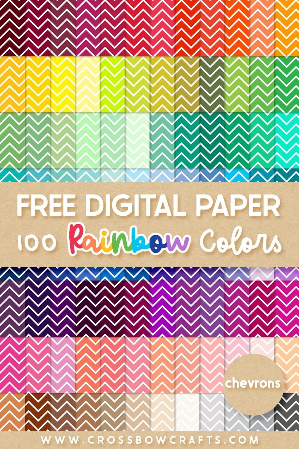 Free Skinny Chevron Digital Paper – 100 Rainbow Colors