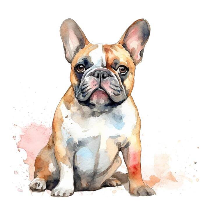 Free clipart of a sitting French Bulldog dog, with a white background