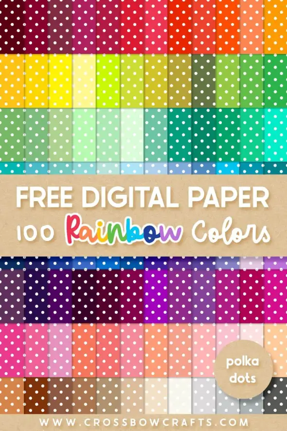 Pin graphic with text showing 100 pieces of free polka dot digital paper